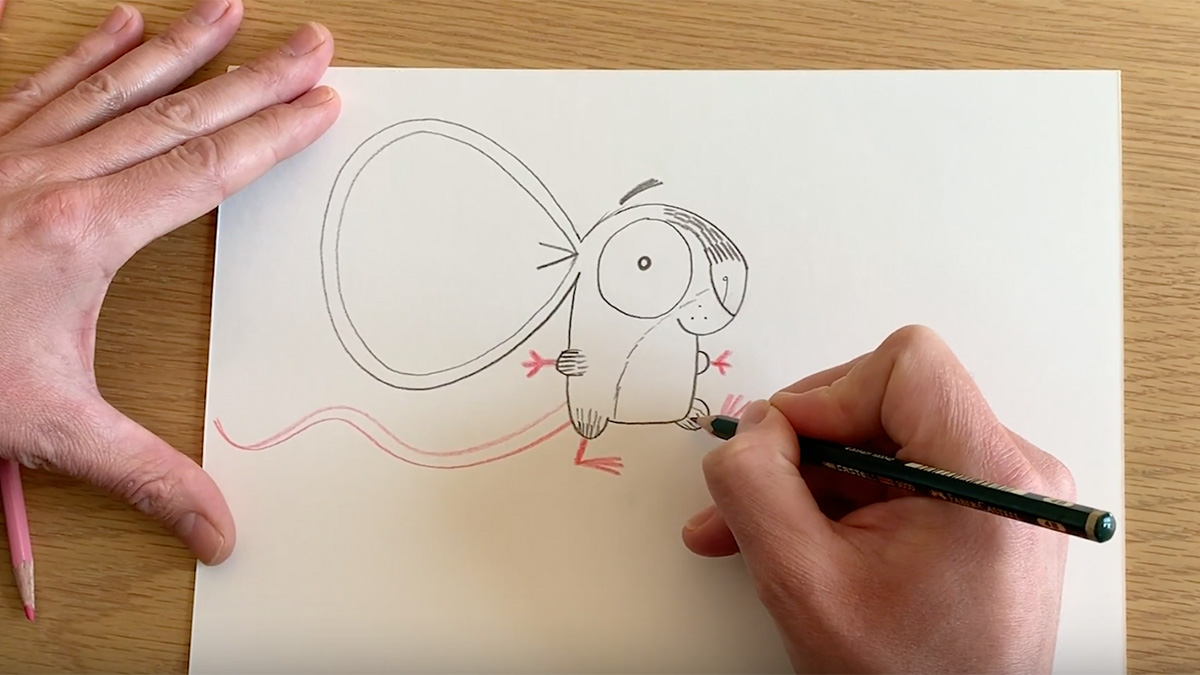 Jim Field showing us how to draw a mouse