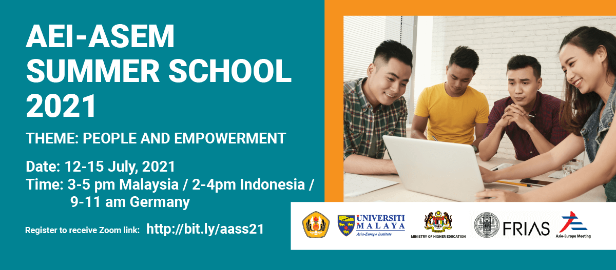 AesAsem's tweet photo. Asia-Europe Institute's ASEM SUMMER SCHOOL 2021 is coming up (12-15 July)! Help us to spread this message to Higher Education Students in your country. #ASEMEdu @aei_official   More info on our website: https://t.co/0Xosyn2dHF https://t.co/1hmuzqp5hD