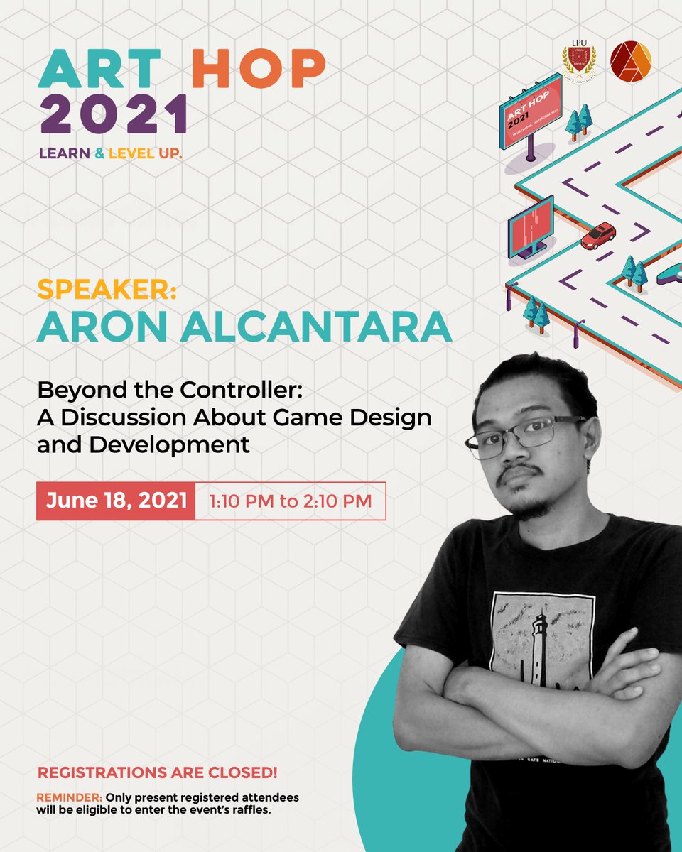 lymmacs's tweet photo. Listen to Aron as he talks about the industry of game design and its development on June 18, 2021! To those who are unable to register, Art Hop 2021 may be viewed LIVE here on our Facebook page!
#LYMMACSArtHop2021
#LYMMACS
#lpulife https://t.co/OxJFKgM7rr