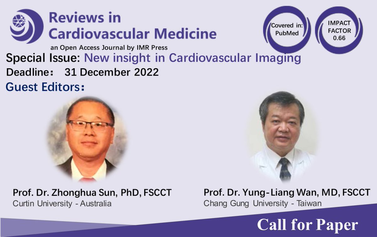 weijian_dong's tweet photo. #RCM @RCMjournal
Opening for Submissions--
Special Issue "New insight in Cardiovascular Imaging" Leaded Prof. Dr. Zhonghua Sun (Curtin University) and Yung-Liang Wan (Chang Gung Memorial Hospital).
https://t.co/gN3SrD1uPv https://t.co/VXyzTsDsdr