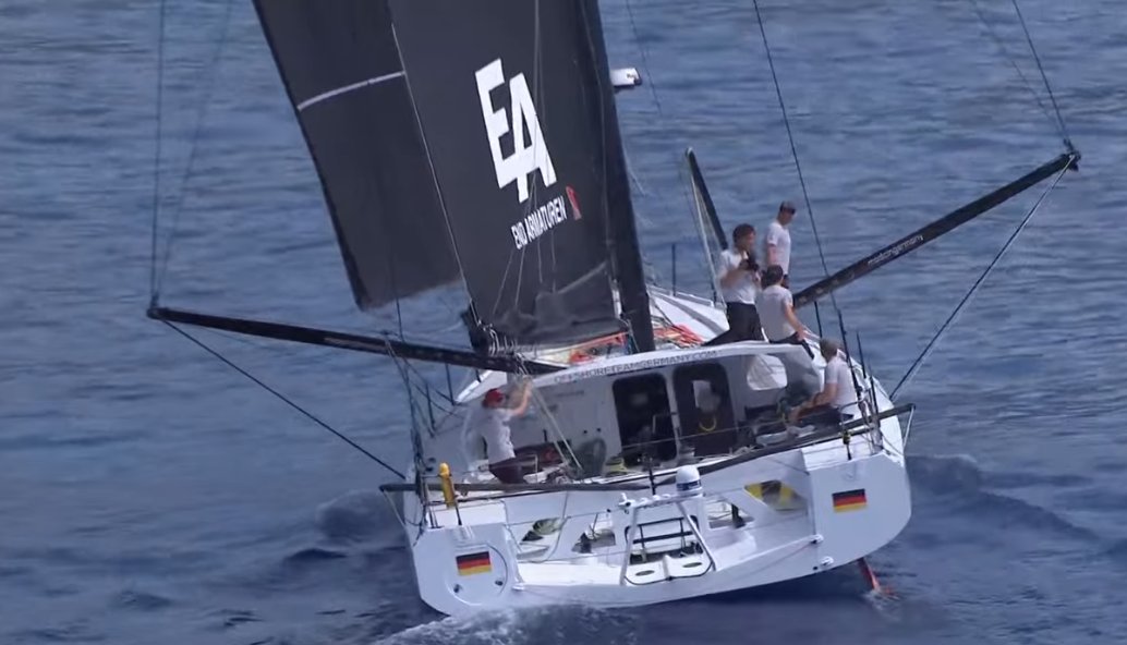 theoceanrace's tweet photo. Impressive win in store for Offshore Team Germany in the IMOCA class #theoceanraceeurope having dominated the race. A gutsy call to break with the pack after the start and skillfull sailing throughout. They will now lead the class overall https://t.co/FaaID9XNcC https://t.co/hrxjn68N5Y