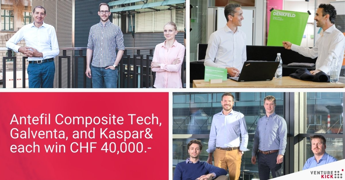 venturekick's tweet photo. Accelerating innovation in material science, sleep health, and wealth management:
@AntefilTech, #Galventa, and #Kaspar& each win CHF 40,000, advancing to the next level of Venture Kick.
Congratulations to the founders teams!!!
https://t.co/nGmtJFv6Tv
#VentureKick #SwissStartups https://t.co/eSGgbjKIeD
