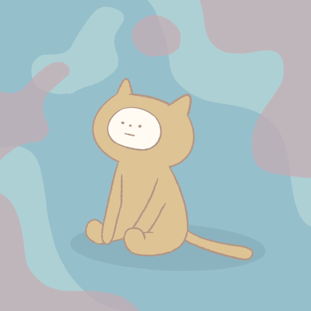 ワタナベヒトミ على تويتر 猫背で座るねこ 猫背 ねこ イラスト 動物イラスト