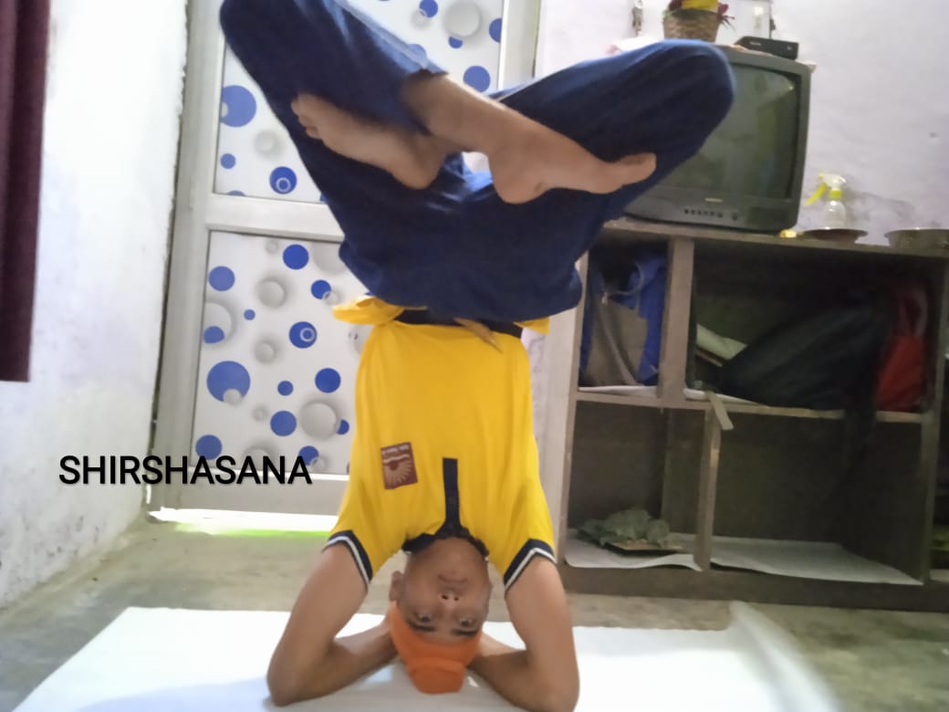 PB/JD/116593 Cdt Jaskaran Singh of Kendriya Vidyalaya Shikar doing Yoga Exercise