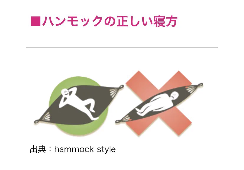 意外と知らない、ハンモックの正しい使い方がこちら！