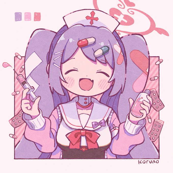 お注射の時間ですよ〜
 #ブルアカ 