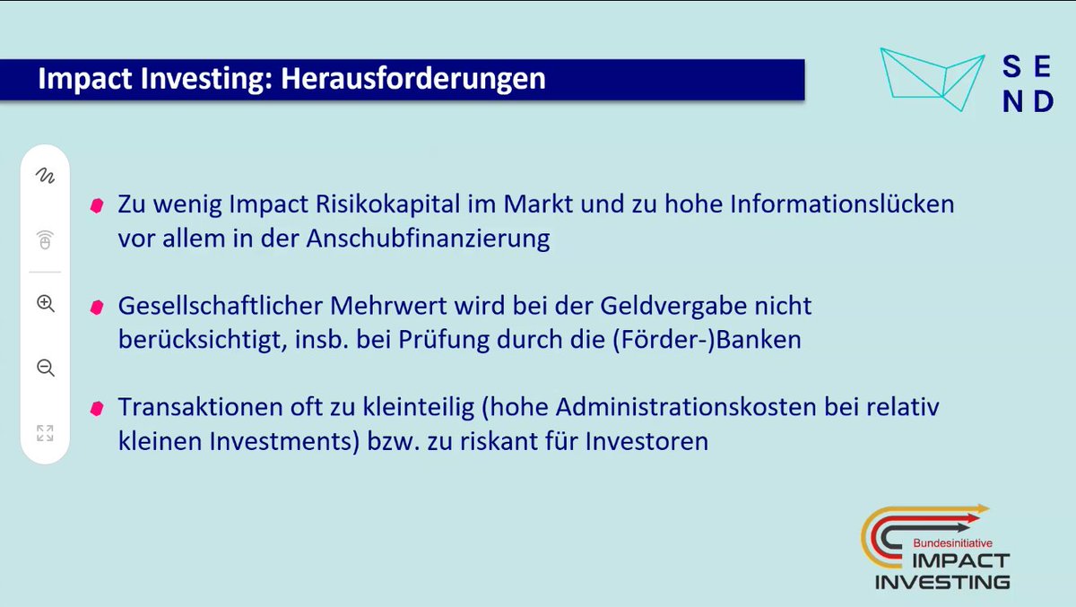 Jetzt berichtet Martin Vogelsang <a href="/impinvde/">Bundesinitiative Impact Investing</a> zu Ergebnissen aus dem vorangegangenen Workshop zu #ImpactInvesting #ImpInv.

Präsentation &amp; weitere Infos aus vorangegangenen Workshops gibt es hier: send-ev.de/projekte-items…