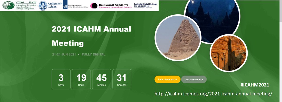 Only 3 days and 19 hours until the 2021 ICAHM Annual Meeting - Archaeological Heritage Management: Towards a People-centered Approach! bit.ly/3wANj2T #ICAHM2021 #Archaeology #SDGs #Management #heritage #values #participation
