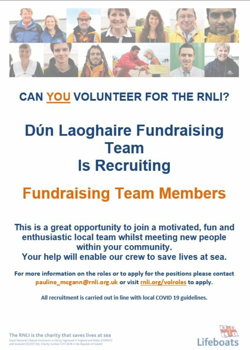 Have you ever thought of volunteering for our station? If so we need your help! Our fundraising team are now recruiting volunteers. If you're interested drop an email to pauline_mcgann@rnli.org.uk