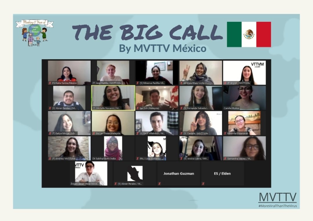 MVTTVOFFIClAL's tweet photo. "The Big Call" by MVTTV México 🇲🇽 This was our previous social big call!

Have you met people from India? México? Saudi Arabia? - If not, stay tuned for our upcoming call with MVTTV KSA 🇸🇦 this Saturday!

Sign up here now ➡️ https://t.co/sfyQj8ADsr https://t.co/IHiDmLtaM1