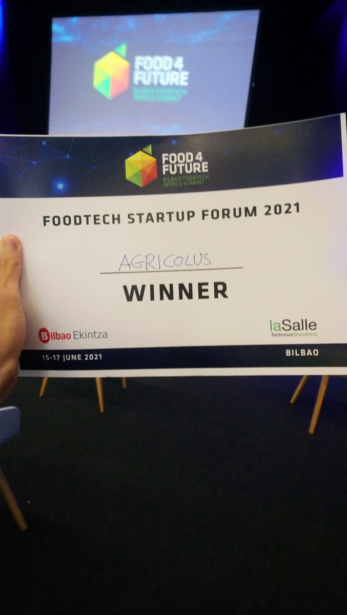 AgricolusSuite's tweet photo. Yesterday we took part in the Food 4 Future @expofoodtech event in Bilbao, pitching at the #FoodTech Startup Forum.
Among the 2000 startups of the sector, 200 applications received, and 20 companies selected the winner is...Agricolus! 🎉#F4F2021 #agtech #smartfarming https://t.co/9MBTCDJlwT