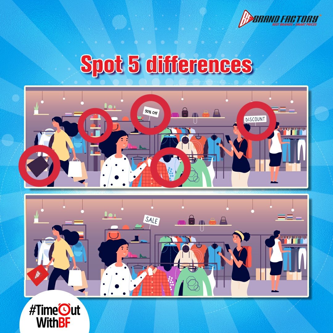 Lokesh_jhaa's tweet image. 5 difference 

#TimeOutWithBF #SpotTheDifference #SpotDifference #ContestAlert #BrandFactory #Discounts365Days 
@BrandFactoryIND