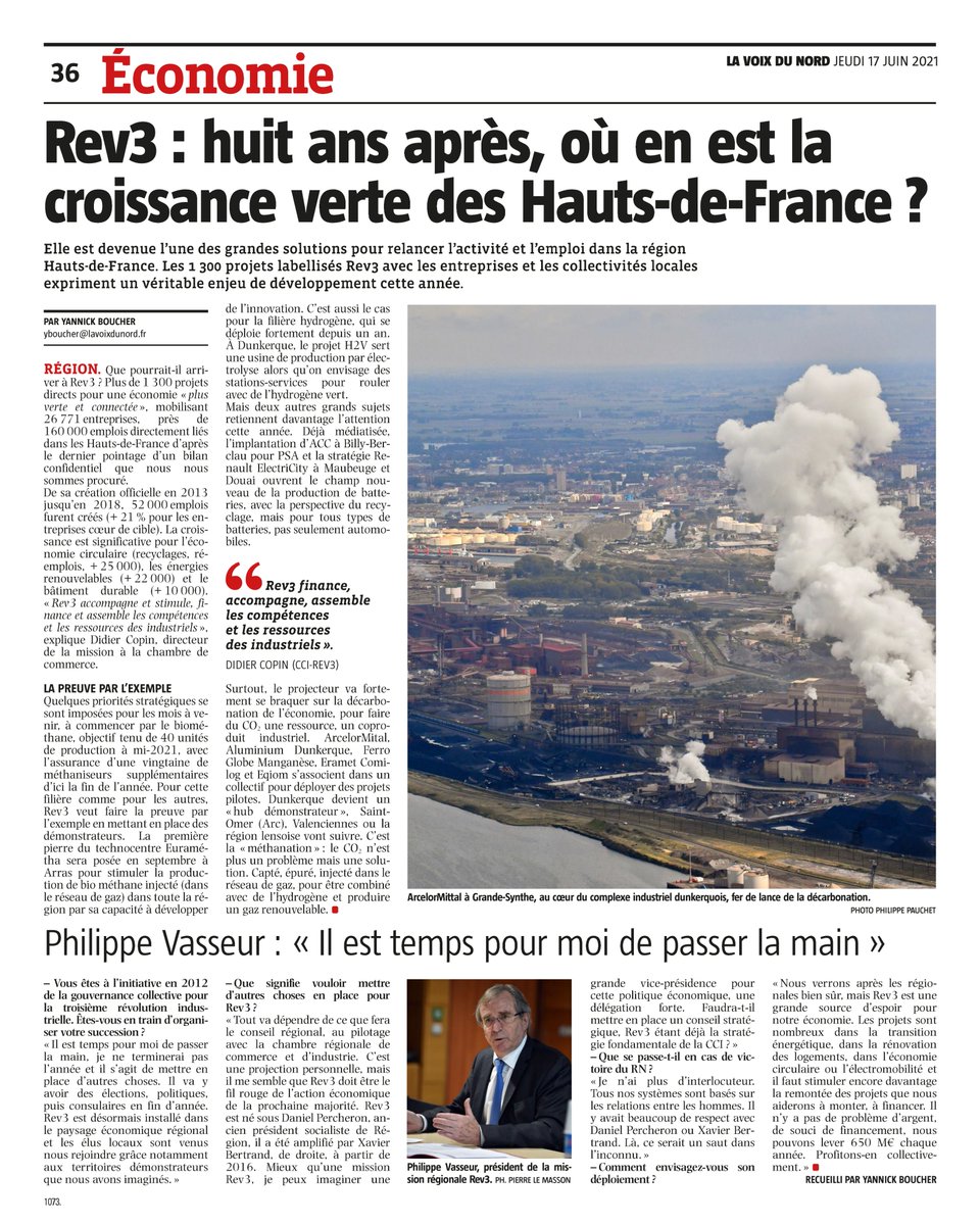 📰♻️ On parle de <a href="/rev3/">rev3</a> 

Depuis plus de 8 ans, #rev3, une démarche collective, qui contribue à répondre à d'importantes mutations économiques, écologiques et sociales

👇 Retrouvez l'article de <a href="/lavoixdunord/">La Voix du Nord</a> ici 👇