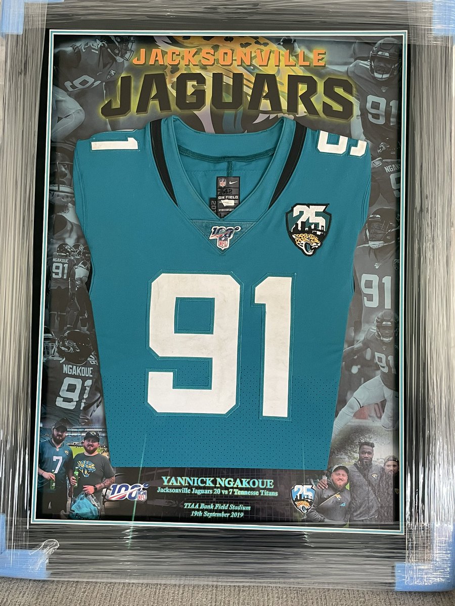 Just got my <a href="/YannickNgakoue/">Yannick Ngakoue</a>  game used jersey framed by <a href="/PixieGallery/">Pixie Gallery Framers</a>. This looks incredible! One of a kind and the only game used jersey I can probs ever afford