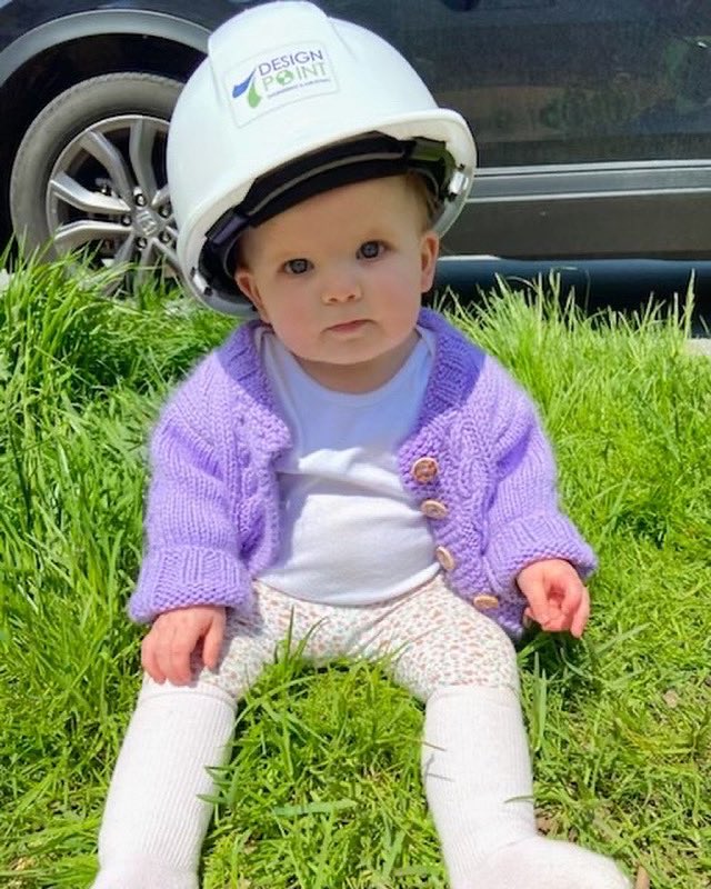 DesignPointEng's tweet image. All hands on deck at DesignPoint this summer for inspection! Sophie is looking to fit in a site visit or two between nap time 😴