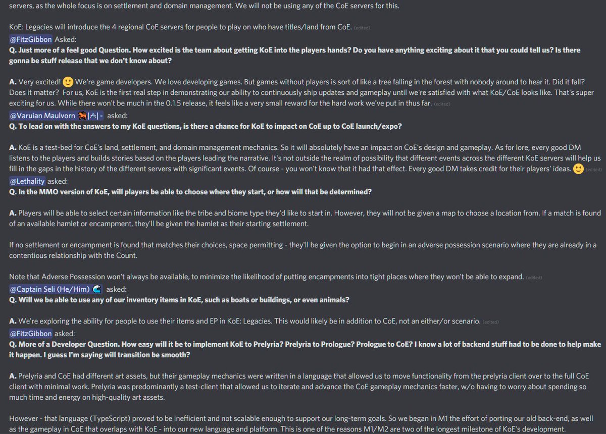 Dirt_Asylum's tweet photo. Caspian( @JeromyWalsh ) #QandA &amp;A in a private #Discord about the state of #chroniclesofelyria , a #MMORPG or #MEOW being developed by @SoulboundStudio @MMORPGcom @MassivelyOP https://t.co/pZpCH5qL4l