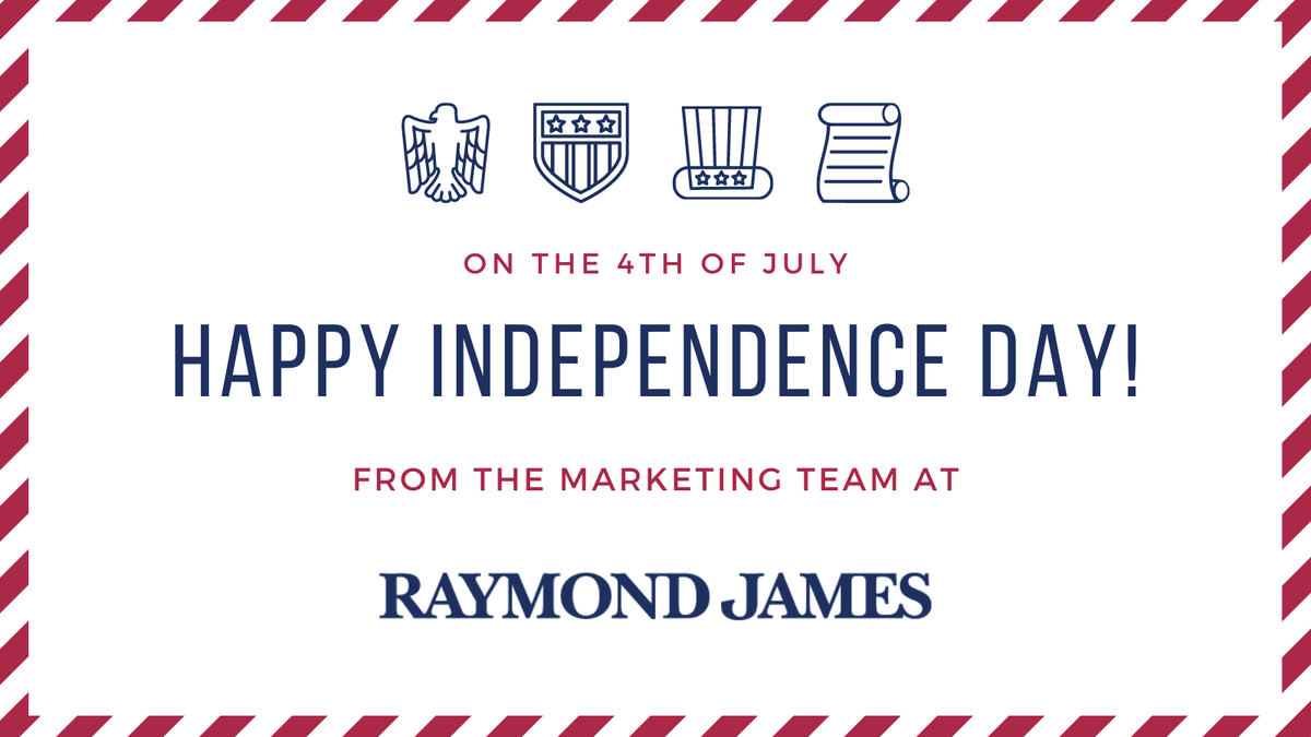 RJFMarketing's tweet photo. We wish you all a happy 4th of July from the Marketing Department at Raymond James! https://t.co/idMMNBfngW