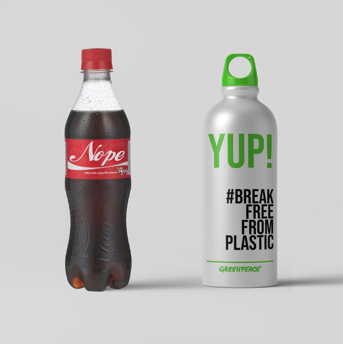 Greenpeace's tweet photo. Big brands like @CocaCola, @Nestle and @pepsi must stop greenwashing us with false recycling solutions. 

Join our call to demand that they turn off the plastic tap and deliver the real solutions —> reuse and refill.

Let's #BreakFreeFromPlastic >> https://t.co/4MI9kabNqX https://t.co/EjLXuslV9d