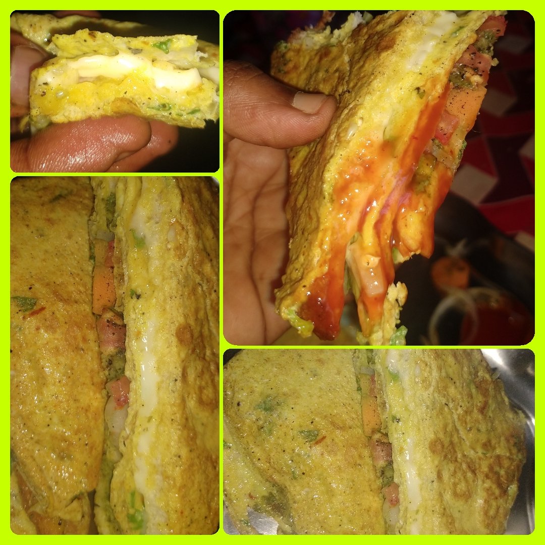Cheese sandwiched bread omlet
