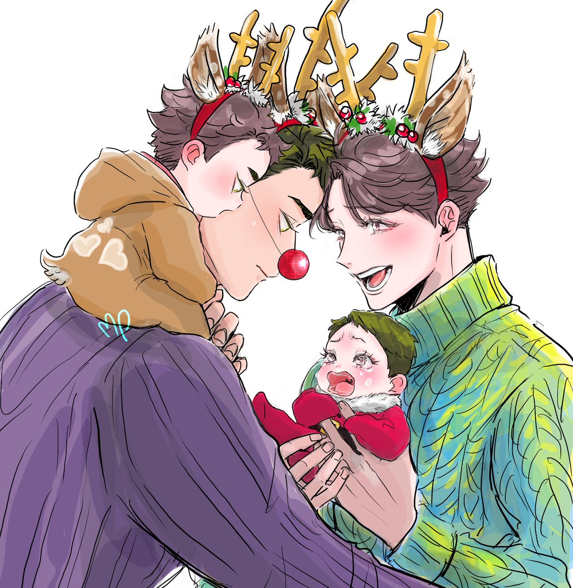 MintishP's tweet photo. 우시오이 - santa baby🎅💦

산타 코우키, 와카돌프 코가 너무 반짝여서 울음 터져벌였던 비하인드
애들이 좋아할거라 내심 뿌듯했던 우시지마 식은땀 범벅됐을 거😔

Christmas reminiscence:
Santa Kou-chan, refusing to believe this very-shiny-nosed person as papa Waka https://t.co/K3lZLk21z9