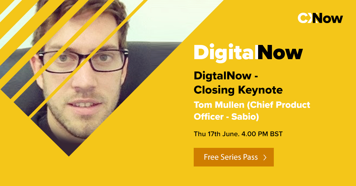 sabiogroup's tweet photo. Wrapping up Week 1 of #CXNow Tom Mullen gives a summary of #DigitalNow. There's still time to sign up, we have two more weeks to go #HumanNow #TransformNow
Grab your free Series Pass π https://t.co/0ffY3WuPjc https://t.co/b2GPr3OCyi