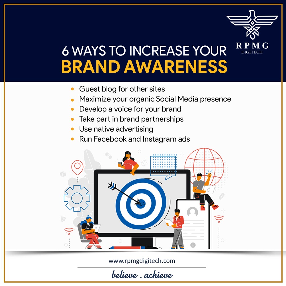 RPMGDigitech's tweet photo. Building your brand awareness can be effective if done right. Increasing your brand awareness ultimately leads to higher engagement. 

#Branding #Marketing #Strategy #DigitalMarketing #RPMGDigitech https://t.co/kshWTkaYZq