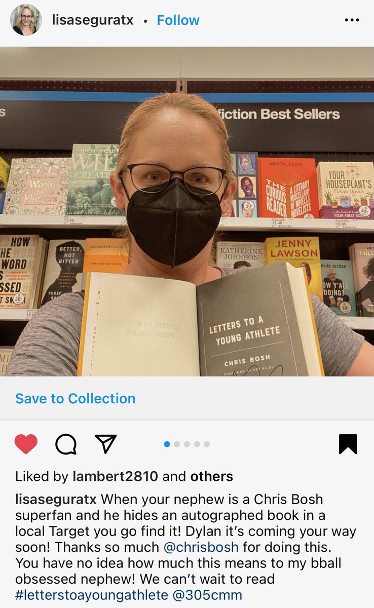 chrisbosh's tweet photo. Absolutely no one else I would have rather found the signed copy I left in Target. You’re the man, Dylan! And your aunt rules too. Appreciate the love.

#LettersToAYoungAthlete https://t.co/1CmkAhXZUT