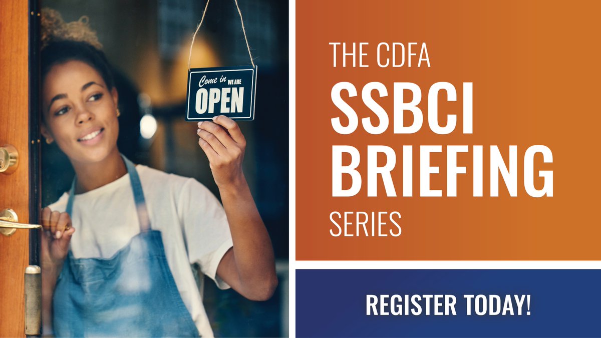 Treasury’s Deputy Assistant Secretary of Capital Access, Adair Morse, will join CDFA’s SSBCI Briefing on June 18 to provide updates on the implementation of the State Small Business Credit Initiative program and field questions. REGISTER AT: cdfa.net/cdfa/webcasts.…