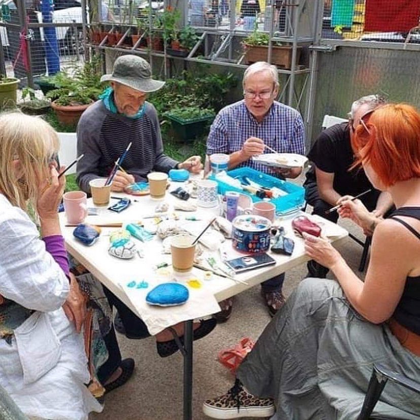 nudgecommunity's tweet photo. Great seeing Union Corner’s community garden playing host yesterday☀️@TimebankSW were busy painting pebbles😊they look👍🏻 and @51Studio dropped by to have a sneak park at the new wall mural❤️Have you seen any pops of colour yet on your journey through the street??🌈 #unioncorner https://t.co/C0gCcwqIM9