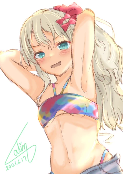 グレカーレと夏を先取り!!
(15分オーバーです…😭)

#艦これ版深夜の真剣お絵描き60分一本勝負 
#艦これ版真剣お絵描き60分一本勝負_20210617
#艦これ   #グレカーレ 