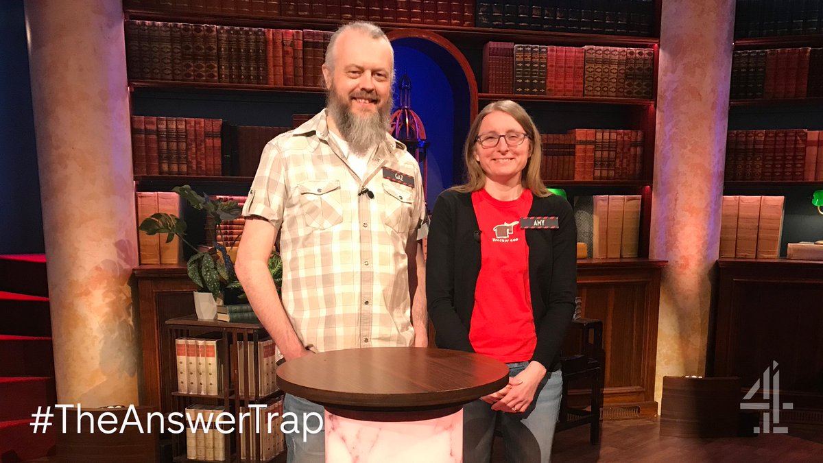 TheAnswerTrap's tweet image. Gaz and Amy! You made that look easy! Congrats on bagging the top prize! 👏👏👏 #TheAnswerTrap