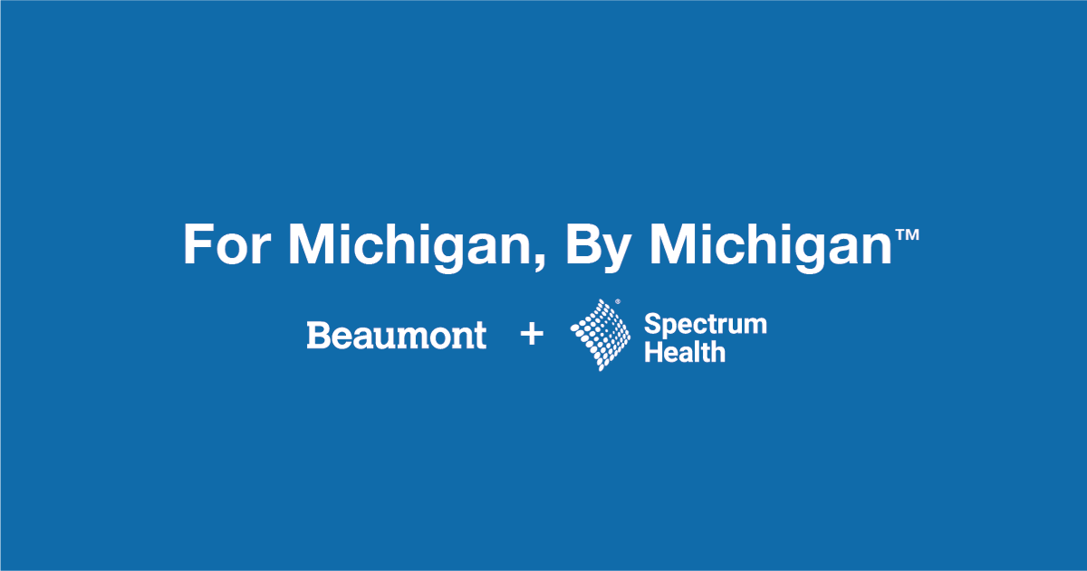 SpectrumHealth's tweet photo. We're excited to announce Beaumont Health and Spectrum Health have signed a letter of intent to create one unified health system For Michigan, By Michigan. To learn more about how we'll transform health care together, visit https://t.co/12ymhIdRWj. #ForMichiganByMichigan https://t.co/RSKXDSIqBS
