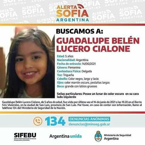iamdoomling's tweet photo. Me llama la atención que no esten explotadas las redes 
 con este tema, tenemos activa una #alertaSofia en el país. Guadalupe falta de su casa desde el lunes, tiene cinco años. Si sabés algo contactate al nro en las imágenes -> https://t.co/ERFE6yQltQ