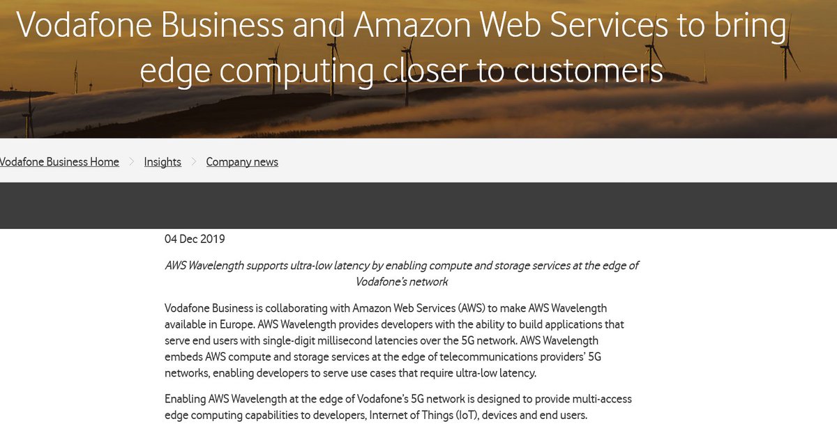 2 / expect to see more partnerships, alliances and tech outsourcing deals like the partnership between Vodafone and AWS as Big Telecom work to become providers of tech-driven use cases for enterprises #5G