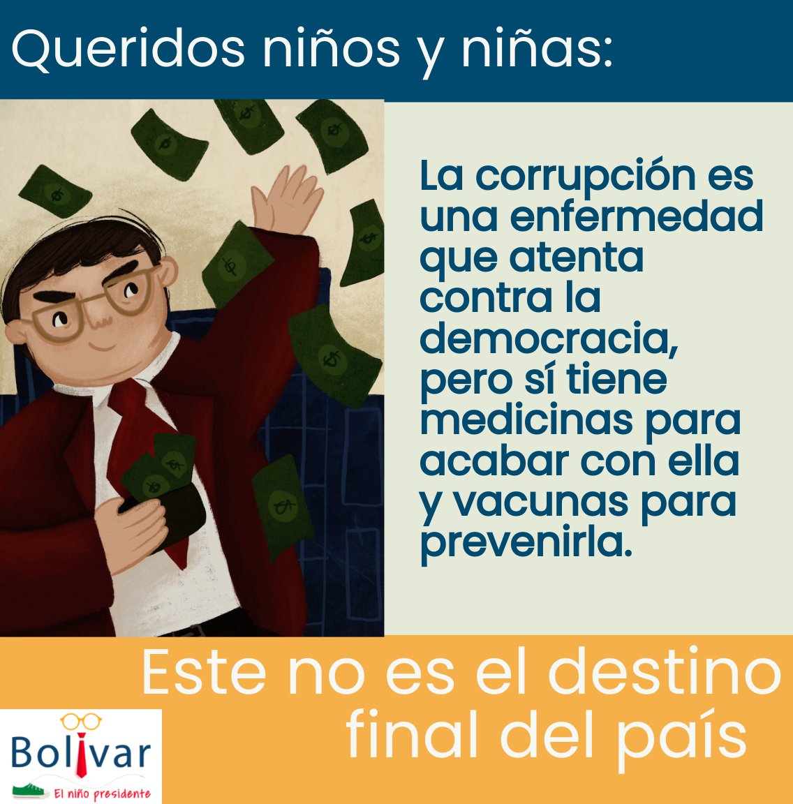 ingridspaces's tweet photo. Cuando sembramos desde la infancia una visión de posibilidades, se abre un camino de mayor participación responsable. 
Dialoga con ellos, no los dejes solos.
Necesitamos construir respuestas ciudadanas juntos.
¿Cuáles serían las medicinas y vacunas vs la corrupción?
@MaxKaiser75 https://t.co/du8K0yJNlF