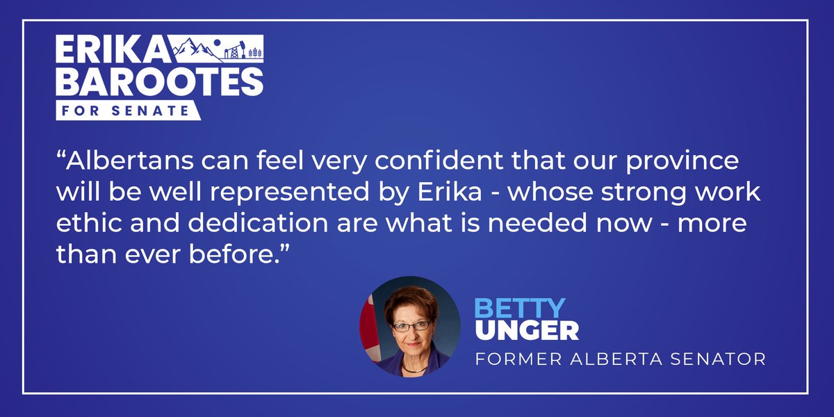 Barootes's tweet photo. A powerhouse elected by Albertans to be their voice in Ottawa. Thanks for all you have done for our province and country. #abpoli #ableg #cdnpoli #eb4senate https://t.co/xPcvcpwMUa