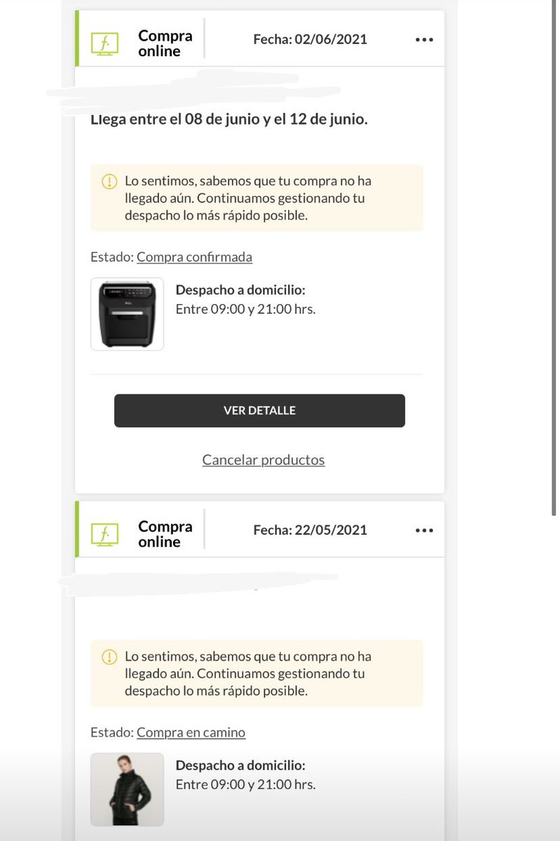 denitapia's tweet photo. @FalabellaAyuda y van a llegar Mis productos o no?? OC 9002387910 y 5815137873.
No les da vergüenza el nivel de incumplimiento con tanta gente??? 
No compren en falabella. Nadie responde https://t.co/xNx0PXPyV1