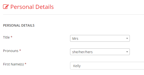 First time I've seen this on an online form! Pronouns matter. #pronounsmater #Pride #pridemonth