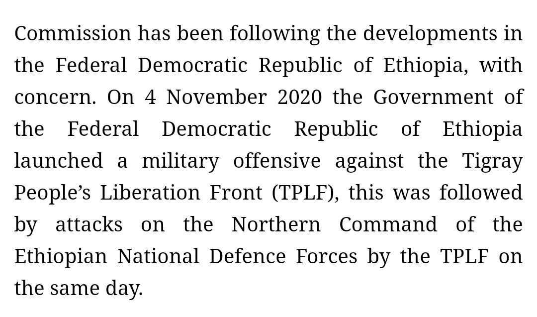 LaurenBinDC's tweet photo. The @achpr_cadhp presents a timeline on how the war in #Tigray began that is in stark contrast with the one the Govt of #Ethiopia uses: https://t.co/9tE7o3awlA