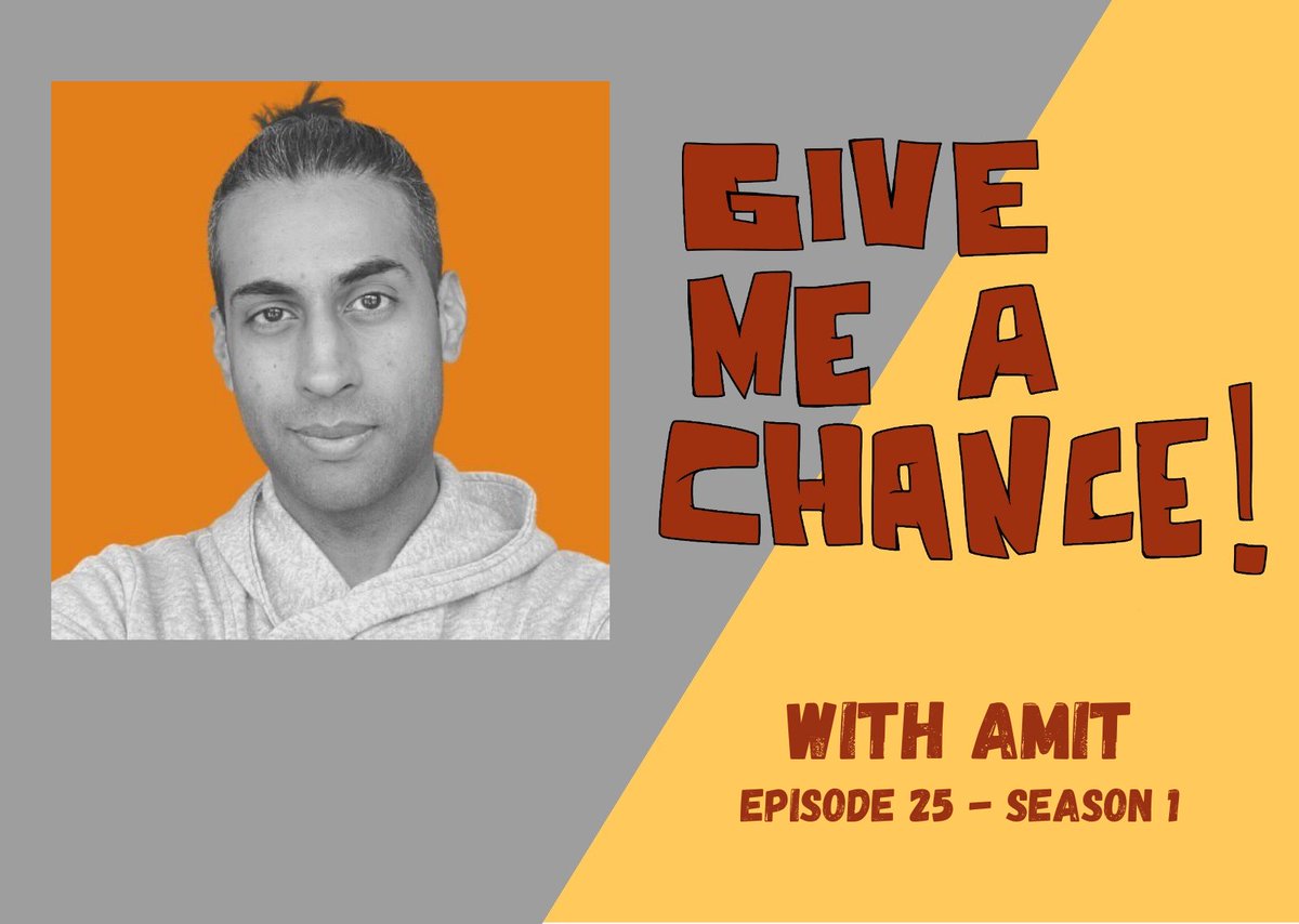 GiveMeAChanceT2's tweet photo. Go listen to this week's episode of Give Me A Chance!, as Amit tells the story of how he left his 9-to-5 job to become an entrepreneur in the leisure sector. He turned his plan B into his plan A!

Link here: https://t.co/gFOX6Vsl1M

#PlanB #Entrepreneurship #leisure #leapoffaith https://t.co/48n8CDY6xA