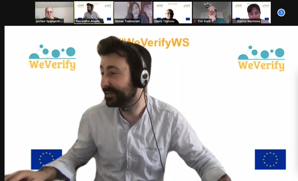 WeVerify's tweet photo. It's a wrap!
The #WeverifyWS is over. Post-workshop discussion among some of the team members now.
Thanks to our moderator @AAlaphilippe, who stepped in at short notice for our @kbontcheva - whom we wish well! https://t.co/XPrrIJOpZo