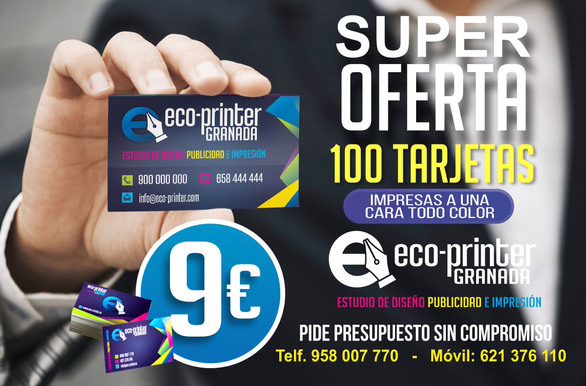 eco_granada's tweet photo. Oferta tarjetas de visita , pide presupuesto son compromiso. https://t.co/3HAD1Gjqnx
