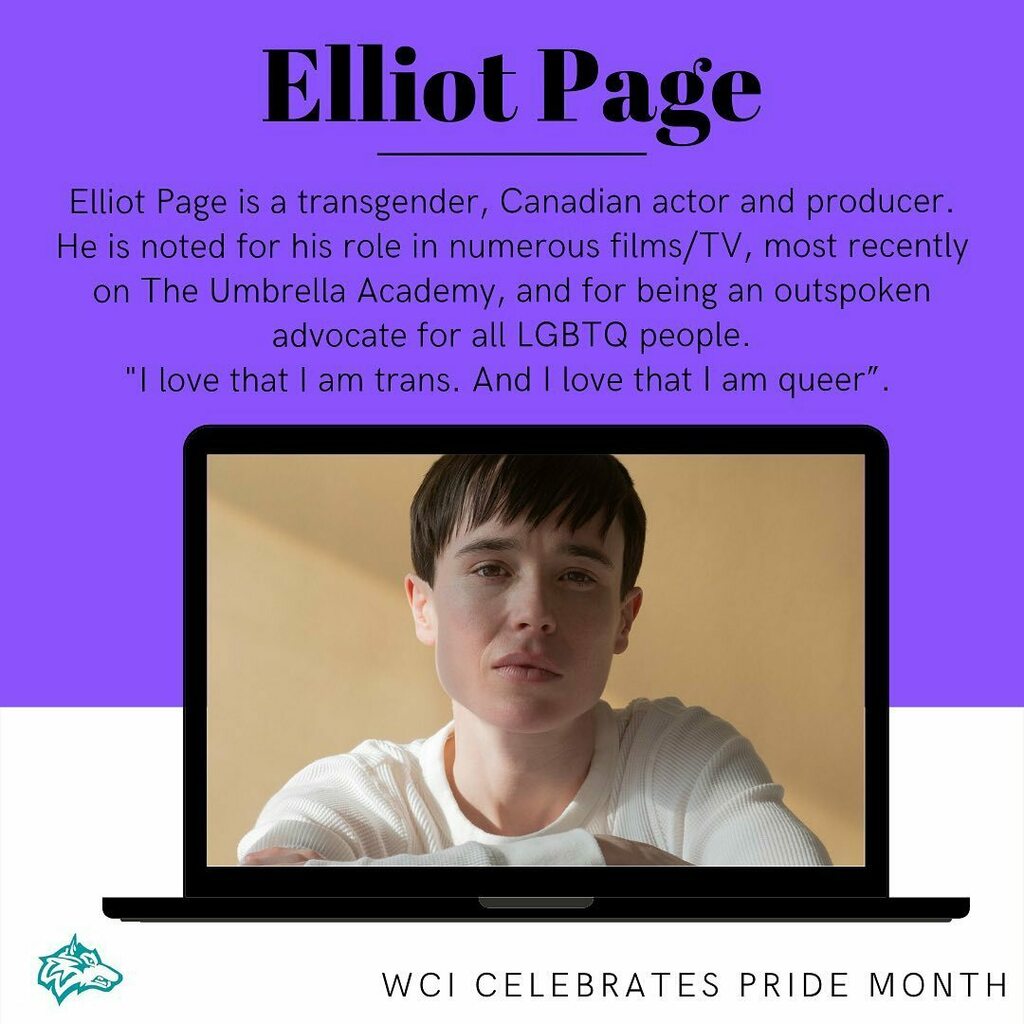 WCI_YRDSB's tweet image. During the month of June, WCI celebrates Pride Month and recognizes Elliot Page. 

#BeWolves 
#Pride 
#PrideMonthatWCI instagr.am/p/CQN_gaFsi-5/