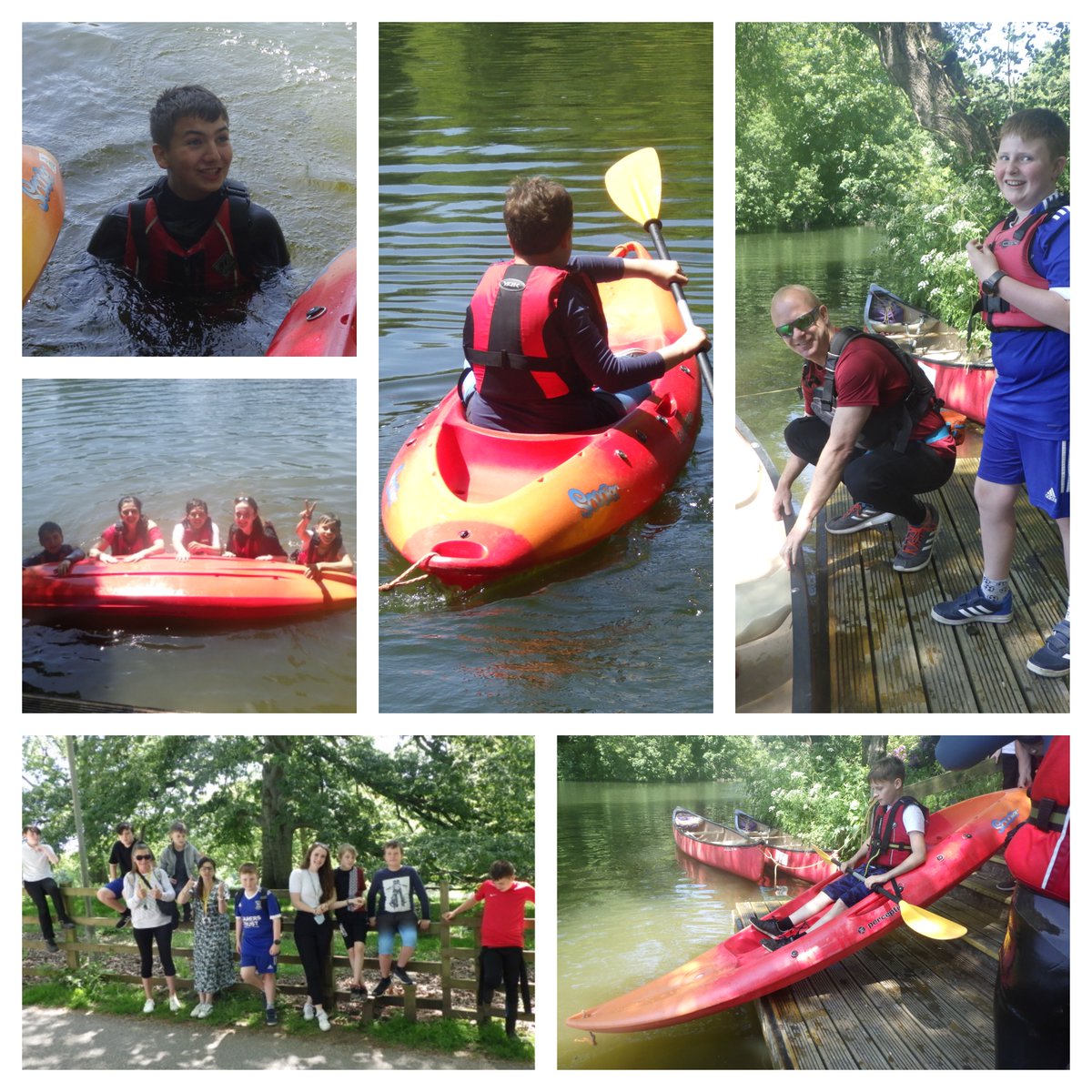 A perfect afternoon messing about on the river.  Here are some pics of some of our Year 7s out kayaking at Bicton College keeping cool in the heatwave. @BictonCollege #kyacking #wildwaterswimming #lakeswim #watersports