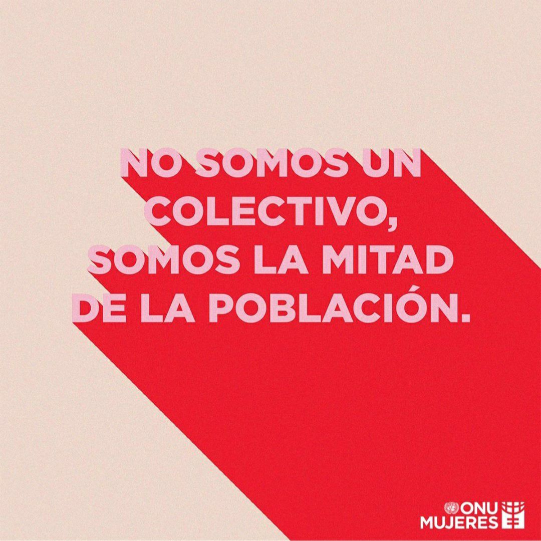 InstMujeres's tweet photo. ♀️ No somos un colectivo, somos la mitad de la población. 

Vía @ONUMujeres. https://t.co/eOy25024Uq