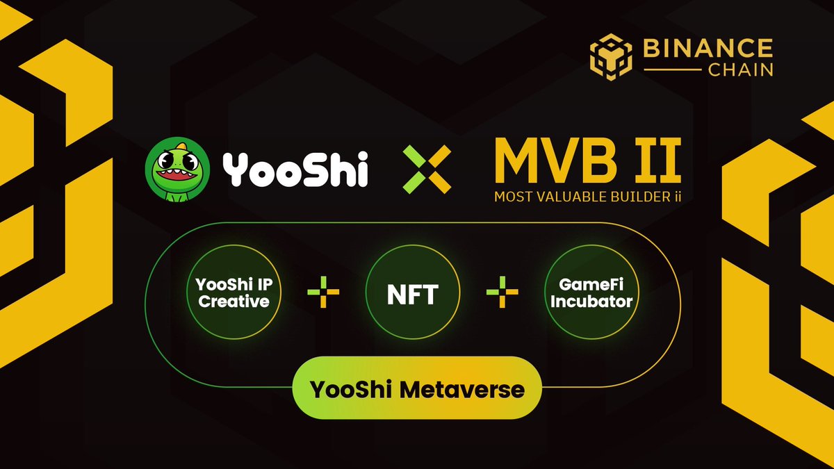 yooshi_official's tweet photo. It's time to #BUIDL￼!

#YOOSHI has now joined  @binance's  The Most Valuable Builder I I (MVB) Program. #MVB 

YooShi Metaverse = YooShi IP Creative + NFT + GameFi Incubator

@BNBSwap @BinanceLabs @BinanceAcademy @cz_binance #BNB  #Binance #whatisNFT https://t.co/ttY79pyHiK