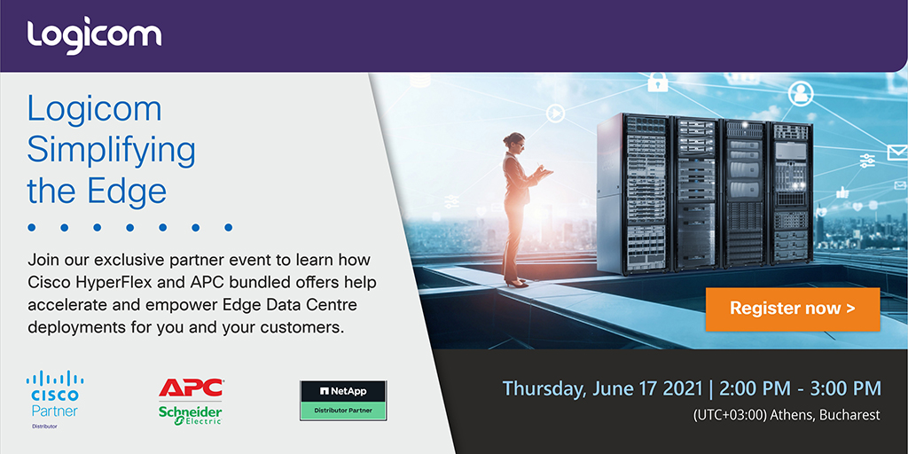 LogicomDisti's tweet photo. #HappeningNow! Join our Simplifying the Edge Webinar to hear from #Cisco, #APC &amp; Logicom expert speakers on how #CiscoHyperFlex &amp; APC bundled offers help accelerate &amp; empower Edge #DataCentre deployments for you &amp; your customers: https://t.co/xQdxJP5C4c https://t.co/ul6B4O1r8m