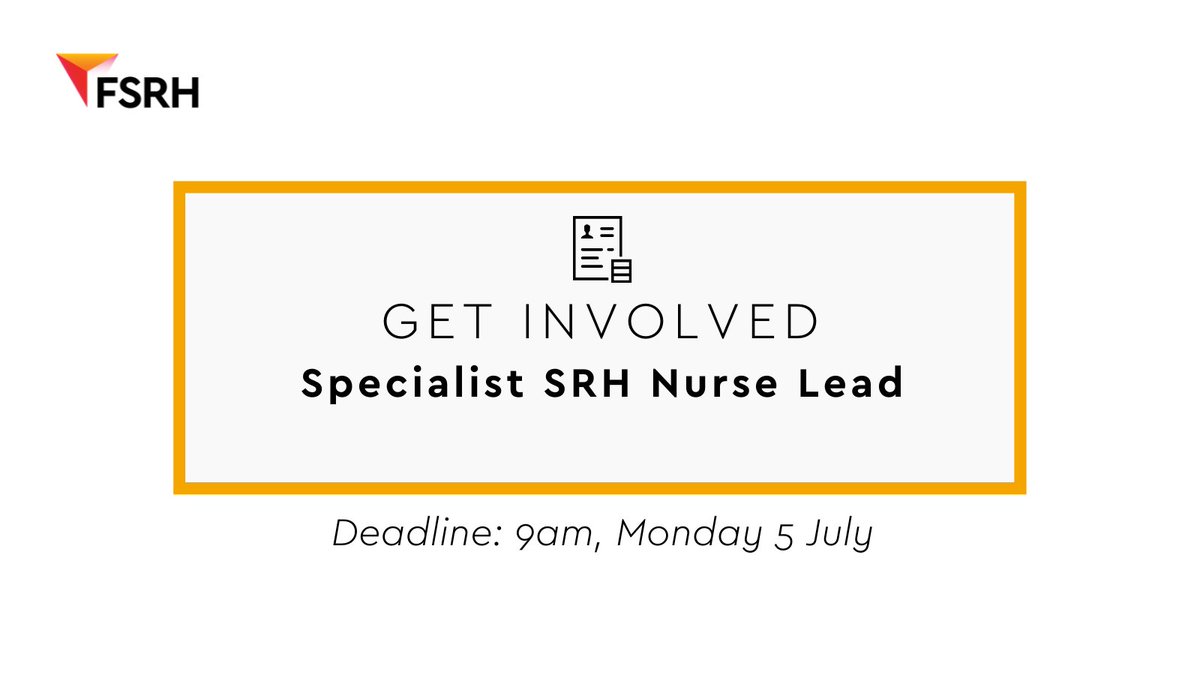 Are you a specialist #SRH nurse lead & FSRH member? We have an exciting opportunity to lead the development of a new credential for ACPs working in integrated sexual health and #HIV services. 👉 Deadline to apply is 9am on 5 July: ow.ly/dk9Y50Fbvw2