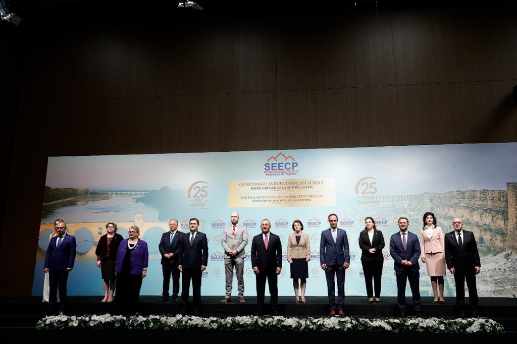 xhacka_olta's tweet photo. Glad to attend the #SEECP Ministerial &amp; Summit in #Antalya &amp; discuss ways to strengthen  cooperation, EU integration and good neighborly relations in #SEE. 
Commended the @TurkishCiOSEECP and @RCC &amp; its SG @MajlindaBregu for the excellent work.
#NeighboursSEEtogether https://t.co/fg21Y4Aqjd