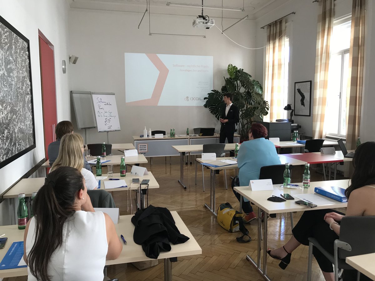 Ixolit's tweet photo. Not only does our Legal Counsel make sure we are operating at the top of our game but he also shares his knowledge, so that companies operating in the software space can stay on top of legal developments. Today he held a lecture discussing the dos and don'ts of software law. https://t.co/tte2eZEAHG